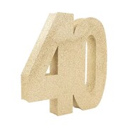 Champagne Gold 40th Birthday Number Table Decoration