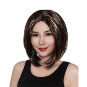 Adult Dark Brown Bob Wig with Highlights