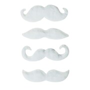 White Moustache Pack 4 Pieces
