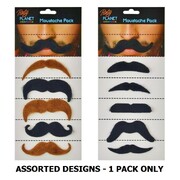 Black Brown Moustache Pack 6 Pieces