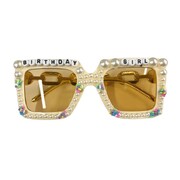 Pearl Decorated Birthday Girl Eye Glasses