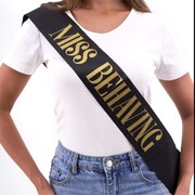 Sash Miss Behaving Black  Pk1 OC