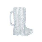 Clear Plastic Cowboy Boot Novelty Cup Glass