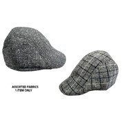 1920's Gangster Grey Flat Cap Hat Assorted Pk 1