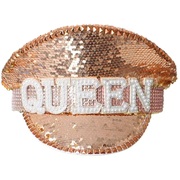 Rose Gold Sequin Queen Police Hat