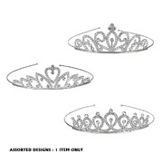 Metal Princess Tiara With Diamantes Assorted Pk 1