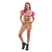 Adult Brown Oktoberfest Beer Maid Lederhosen Costume Large