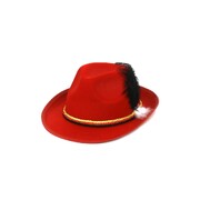 Oktoberfest Red Trilby Hat │German Bavarian Trenker Hat Adult Costume Accessory
