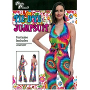Adult Hippie Tie Dye Jumpsuit Costume (Medium, 12-14)