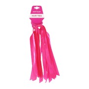 Pink Hair Ties with Ribbons Pk 2 School Carnivals