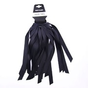 Black Hair Ties with Ribbons Pack of 2 | Sports Carnival & 1980s Costume Accessory