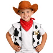 Child Cowboy Cowgirl Dress Up Kit 3 Piece | Hat, Vest & Bandana Costume Set