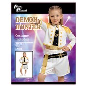 Child Anime Monster Hunter Costume Large 7-8 Years | White & Gold Fantasy Hunter 3 Piece Kids Costume