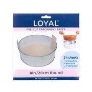 Loyal Pre-cut Parchment Cake Tin Liner 8in Round Pk 24