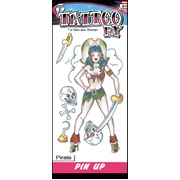 Pin Up Pirate Girl Temporary Tattoo (Pk 1)