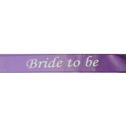 Bride To Be Purple Satin Sash Pk 1