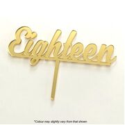 Gold Acrylic Eighteen 18 Cake Topper