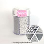 Metallic Silver Mixed Cake Sprinkles 6 Styles (200g)