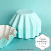 Light Blue Ripple Baking Cups Pk 24