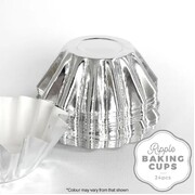 Metallic Silver Ripple Baking Cups Pk 24