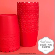 Red Scalloped Edge Paper Baking Cups Pk 24