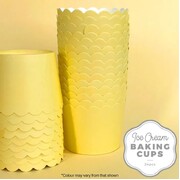 Pastel Yellow Scalloped Edge Paper Baking Cups Pk 24