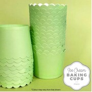 Pastel Green Scalloped Edge Paper Baking Cups Pk 24