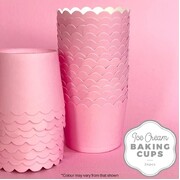 Pastel Pink Scalloped Edge Paper Baking Cups Pk 24