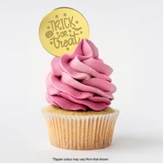 Gold Mirror Trick or Treat Halloween Cupcake Topper (Pk 50)