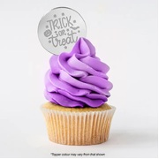 Silver Mirror Trick or Treat Halloween Cupcake Topper (Pk 50)
