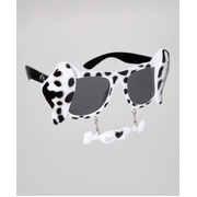 Child Sun Staches Dalmation Dog Glasses with Hanging Nose