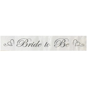 White Satin Bride To Be Sash 