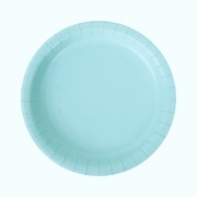 Sky Blue Round 23cm Paper Plates Pk 20