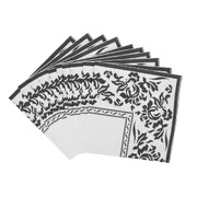 Black Damask Paper Lunch Napkins 2 Ply 33cm Pk 20