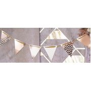 Metallic Rose Gold Bunting Banner (16 Flags) Pk 1