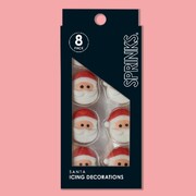 SPRINKS Christmas Santa Edible Icing Decorations Pk 8