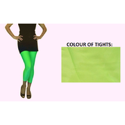 Adult Neon Green Lycra Footless Tights Pk 1 (Green Tights Only)