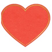 Red Heart Shaped 3 Ply Paper Lunch Napkins Pk 20
