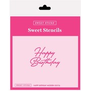 Sweet Sticks Cake Stencil Modern Happy Birthday 140mm Reusable Decorating Stencil