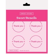 Sweet Sticks Cupcake Cookie Stencil Thank You 140mm Reusable Decorating Stencil