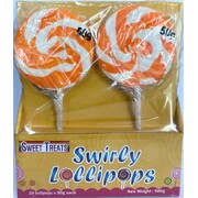 Orange Swirl Lollipops 50gm (Pk 10)