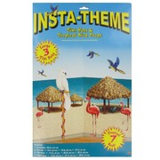 Decoration Tiki Hut & Tropical Bird Hawaiian Props Background Pk1 