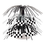 Black & White Check Flag Motor Racing Mini Cascade Centrepiece Pk 1