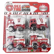 Toy Fire Truck Vehicles Party Favours Assorted Pk 4