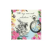 Truly Alice In Wonderland Rabbit Floral Napkins 3 Ply Pk 20