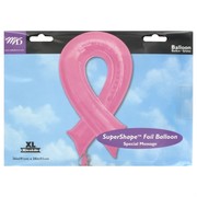 Balloon Foil Supershape Pink Ribbon Pk1 