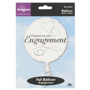 18in (45cm) Two Hearts Engagement Foil Balloon Pk1