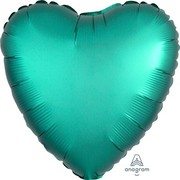 Satin Jade Green 17in. Heart Foil Balloon Pk 1