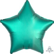 Satin Jade Green 19in. Star Foil Balloon Pk 1