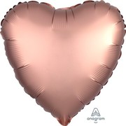 Satin Rose Gold 17in. Heart Foil Balloon Pk 1